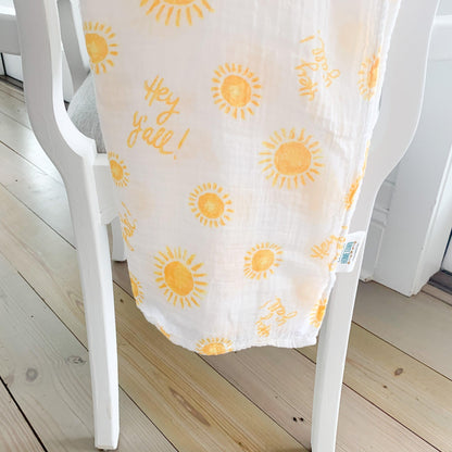 Hey Y'all! Swaddle Baby Muslin Swaddle Receiving Blanket Soft Bamboo Cotton Blend