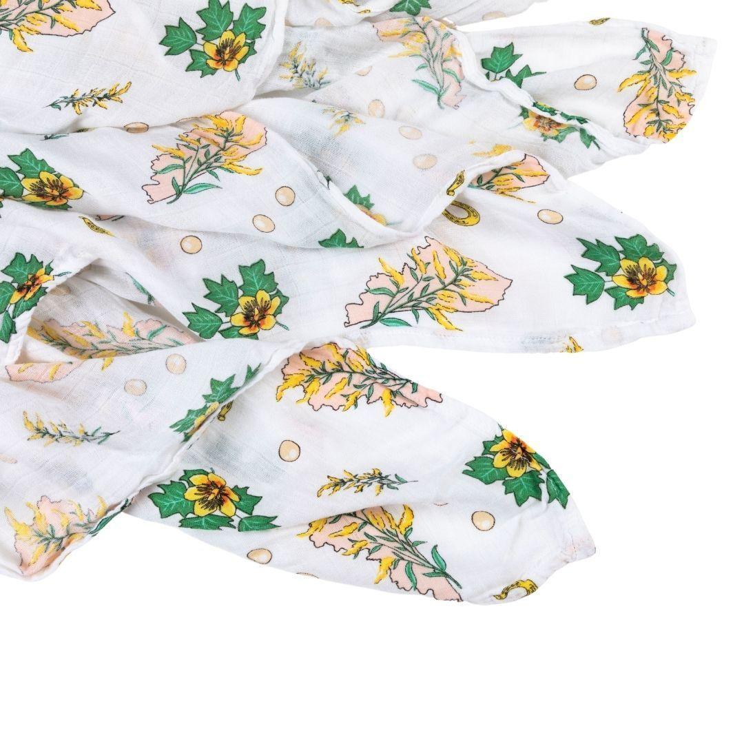 Kentucky Baby (Floral) Muslin Swaddle Receiving Blanket Breathable and Lightweight