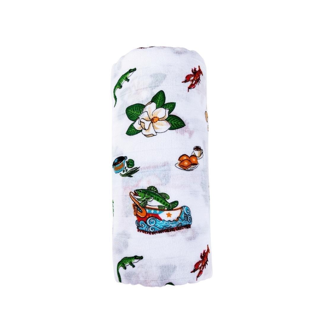 Louisiana Baby Muslin Swaddle Receiving Blanket Made to Grow with Your Little One