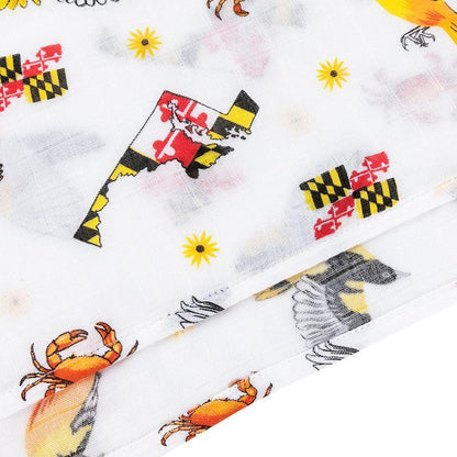 Maryland Baby Muslin Swaddle Receiving Blanket Made to Grow with Your Little One