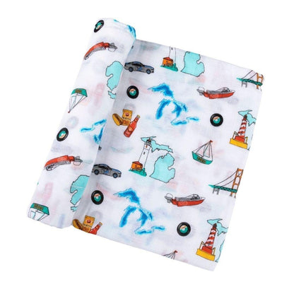 Michigan Baby Muslin Swaddle Receiving Blanket Breathable and Lightweight