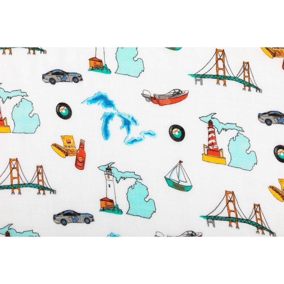 Michigan Baby Muslin Swaddle Receiving Blanket Breathable and Lightweight