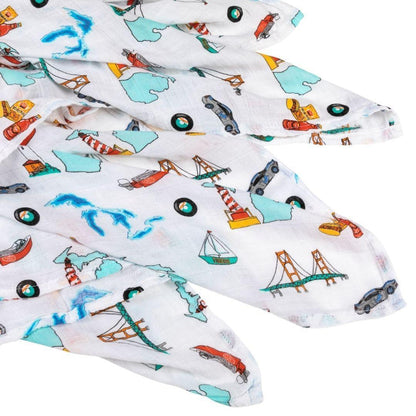 Michigan Baby Muslin Swaddle Receiving Blanket Breathable and Lightweight