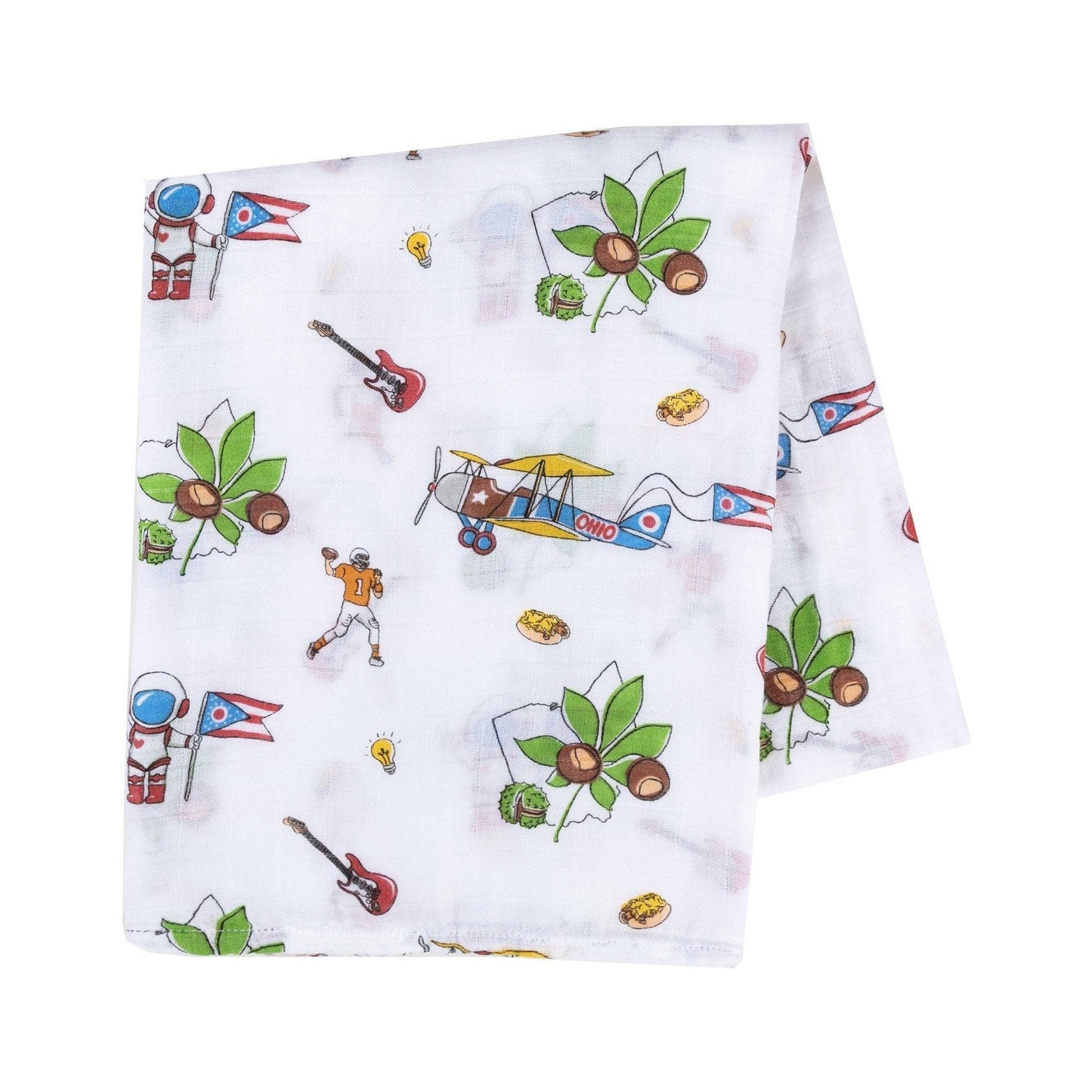 Ohio Baby Muslin Swaddle Receiving Blanket Breathable and Lightweight