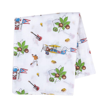 Ohio Baby Muslin Swaddle Receiving Blanket Breathable and Lightweight