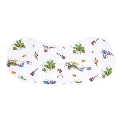 Gift Set: Ohio Baby Muslin Swaddle Receiving Blanket and Burp Cloth / Bib Combo Hospital Coming Home Essential