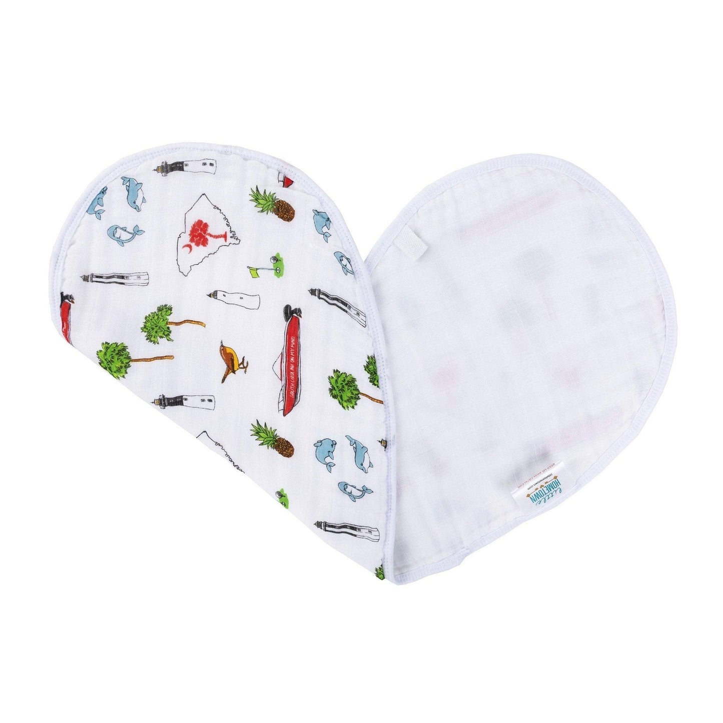 Gift Set: South Carolina Baby Boy Muslin Swaddle Blanket and Burp Cloth/Bib Combo - Little Hometown