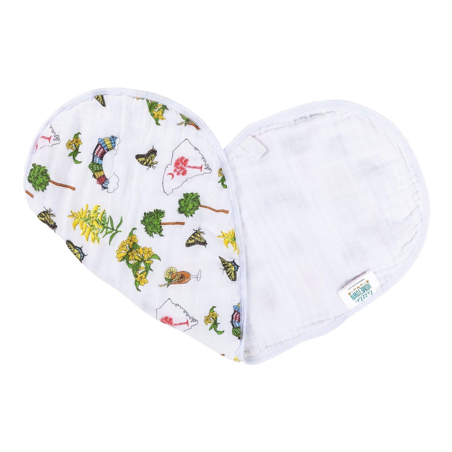 Gift Set: South Carolina Girl Baby Muslin Swaddle Blanket and Burp Cloth/Bib Combo Soft Breathable Bamboo Cotton