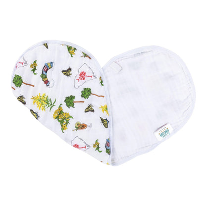 Gift Set: South Carolina Girl Baby Muslin Swaddle Blanket and Burp Cloth/Bib Combo Soft Breathable Bamboo Cotton