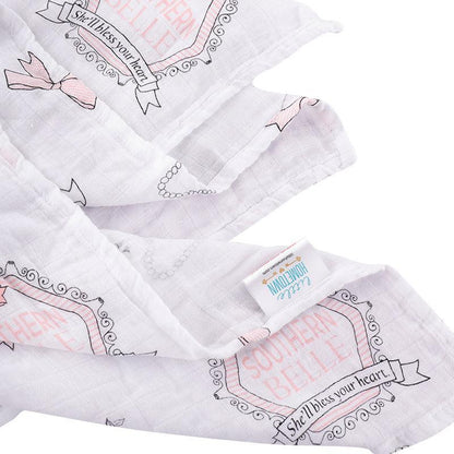 Southern Belle Baby Muslin Swaddle Receiving Blanket Soft Bamboo Cotton Blend
