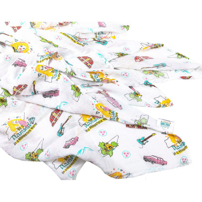 Tennessee Baby Muslin Swaddle Receiving Blanket (Floral) Made to Grow with Your Little One