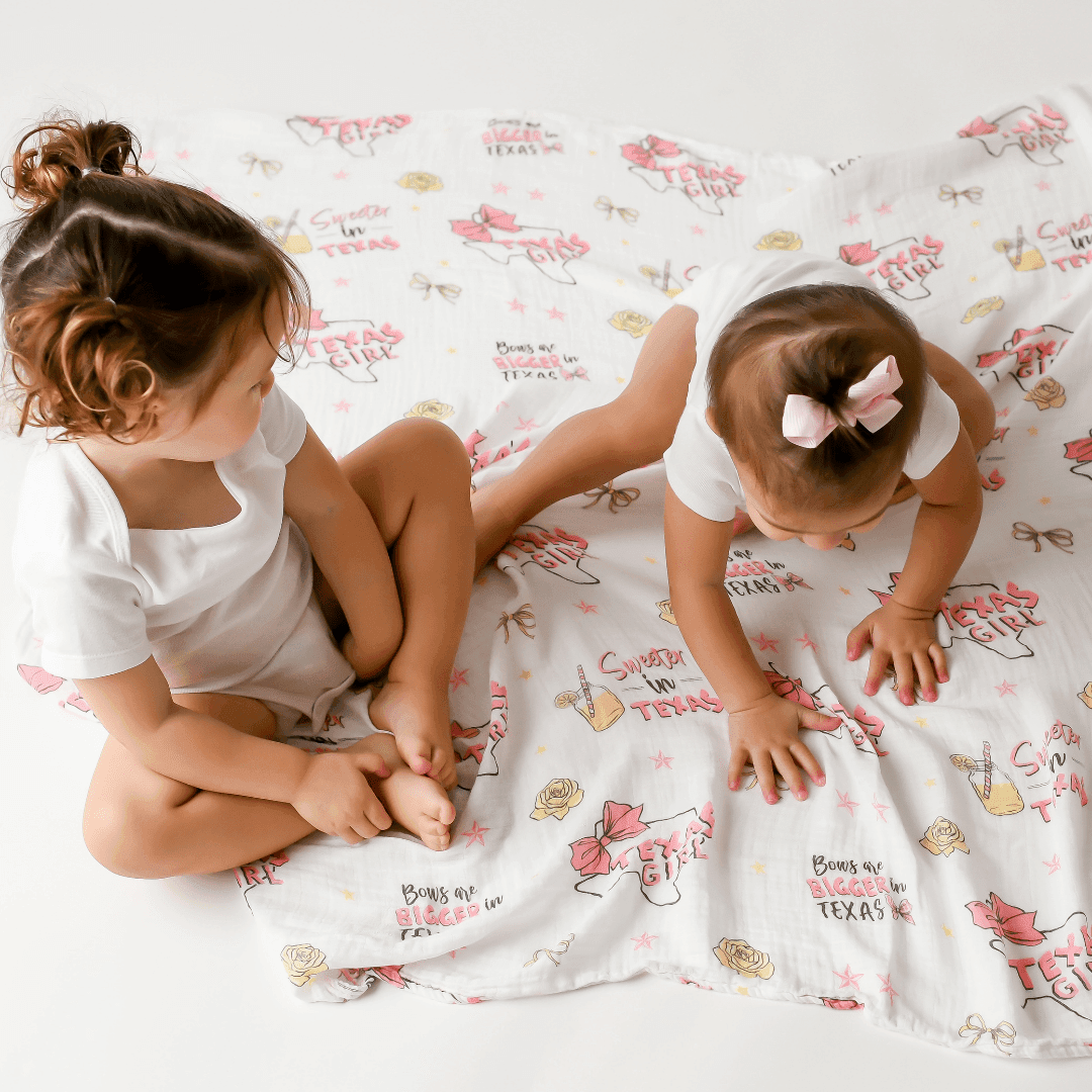Texas Baby Girl Muslin Swaddle Receiving Blanket Breathable and Lightweight