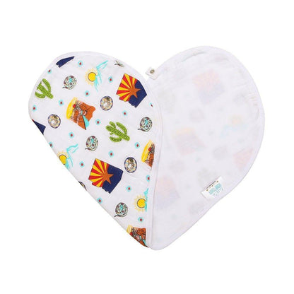 GiftSet: Arizona Baby Muslin Swaddle Blanket and Burp Cloth/Bib Combo Extra Large Bamboo Cotton