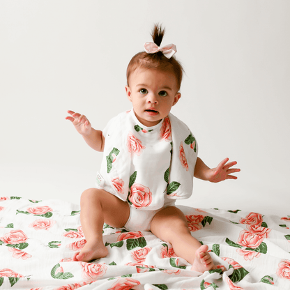 Muslin Swaddle Baby Blanket: Camellia Soft Bamboo Cotton Blend