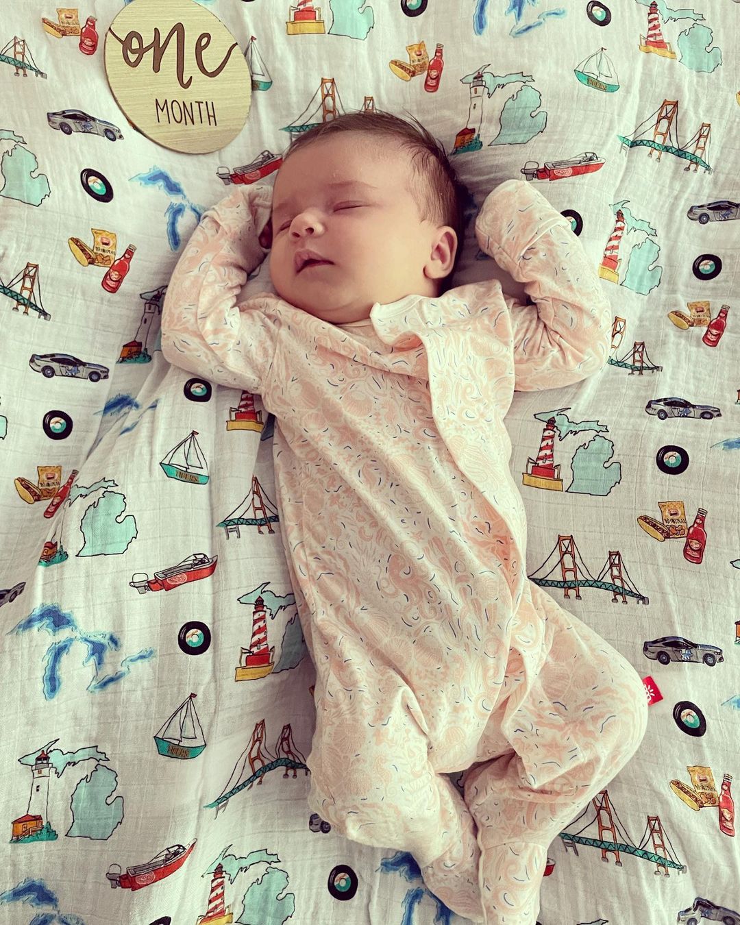 Michigan Baby Muslin Swaddle Receiving Blanket Breathable and Lightweight