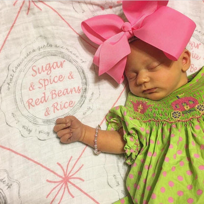 Louisiana Baby Girl Muslin Swaddle Receiving Blanket Soft Bamboo Cotton Blend