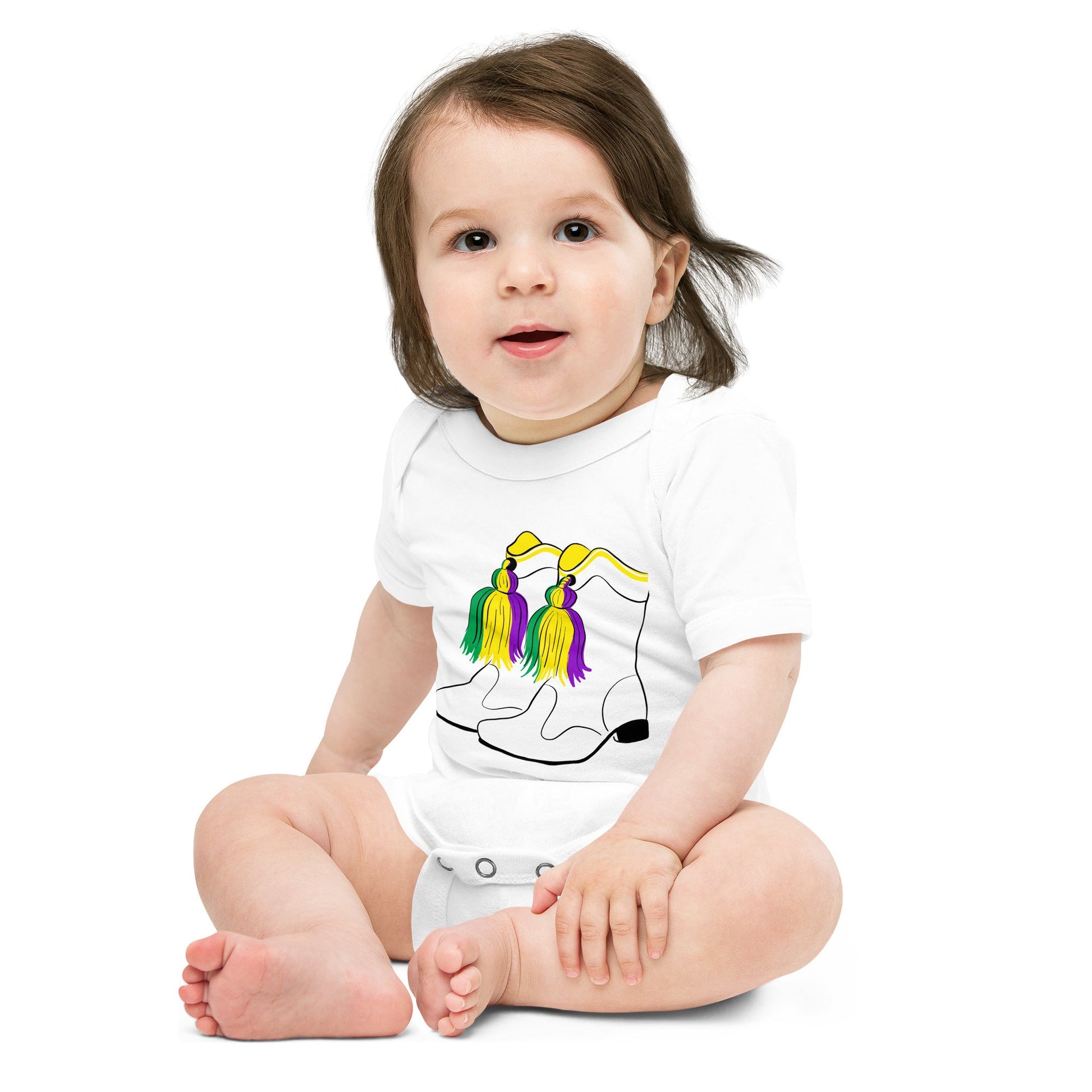 Mardi Gras Boots Baby Onesie - Little Hometown