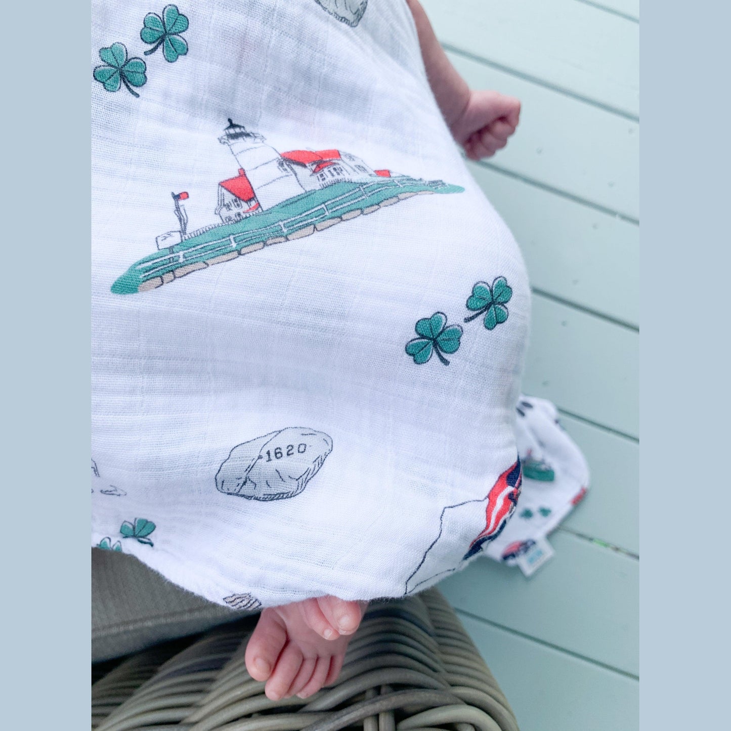 Massachusetts Baby Muslin Swaddle Receiving Blanket Extra Large 47 x 47