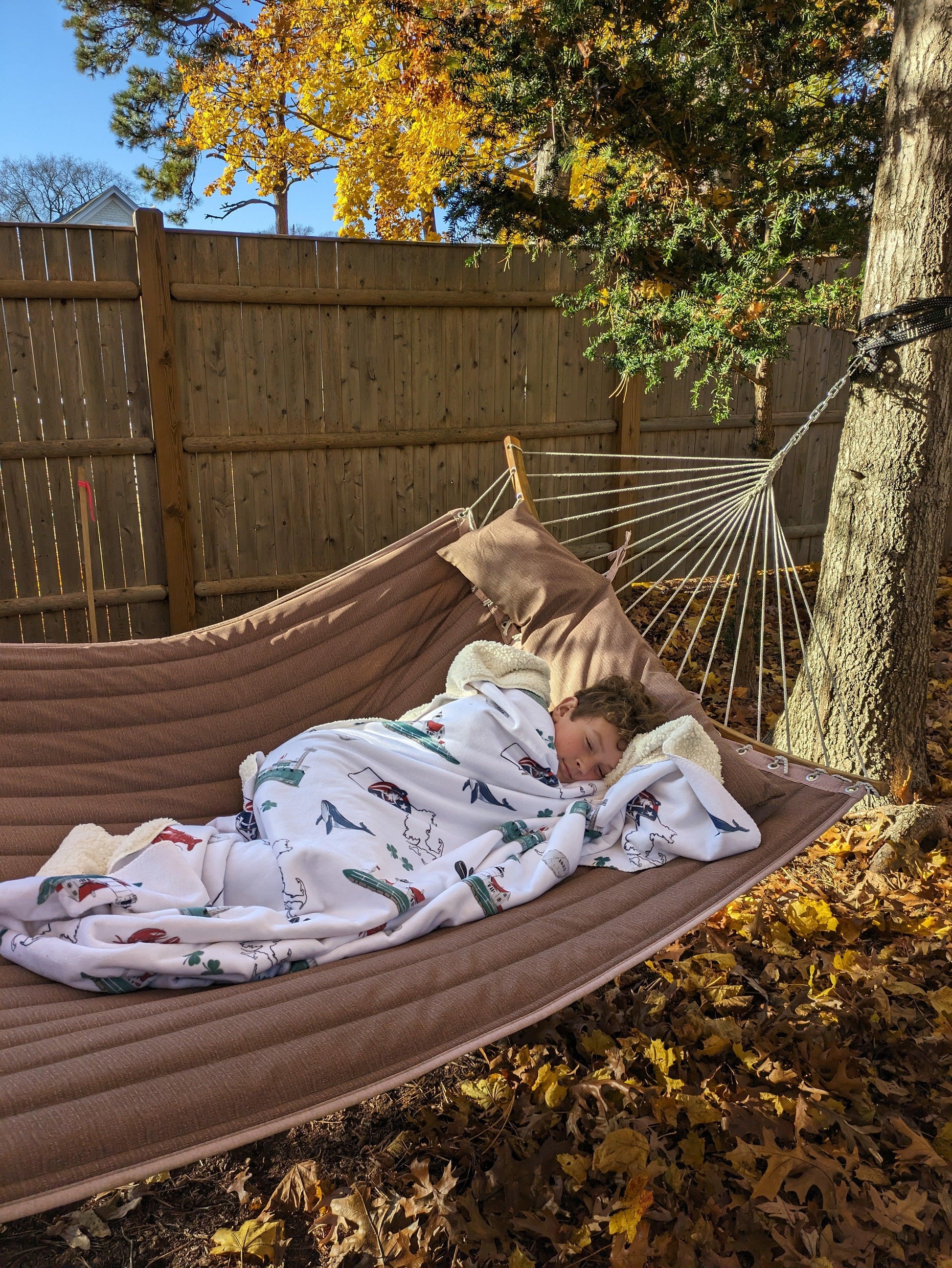 Massachusetts-themed blanket bundle featuring "Wicked" text, Boston skyline, and state map in vibrant colors.