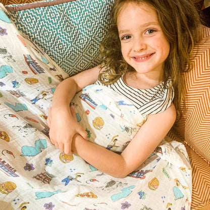 New Jersey Baby Muslin Swaddle Receiving Blanket Soft Bamboo Cotton Blend