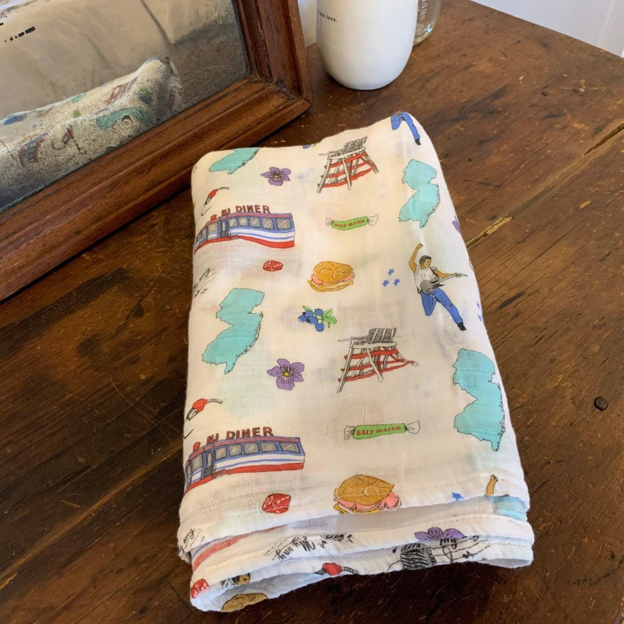 New Jersey Baby Muslin Swaddle Receiving Blanket Soft Bamboo Cotton Blend