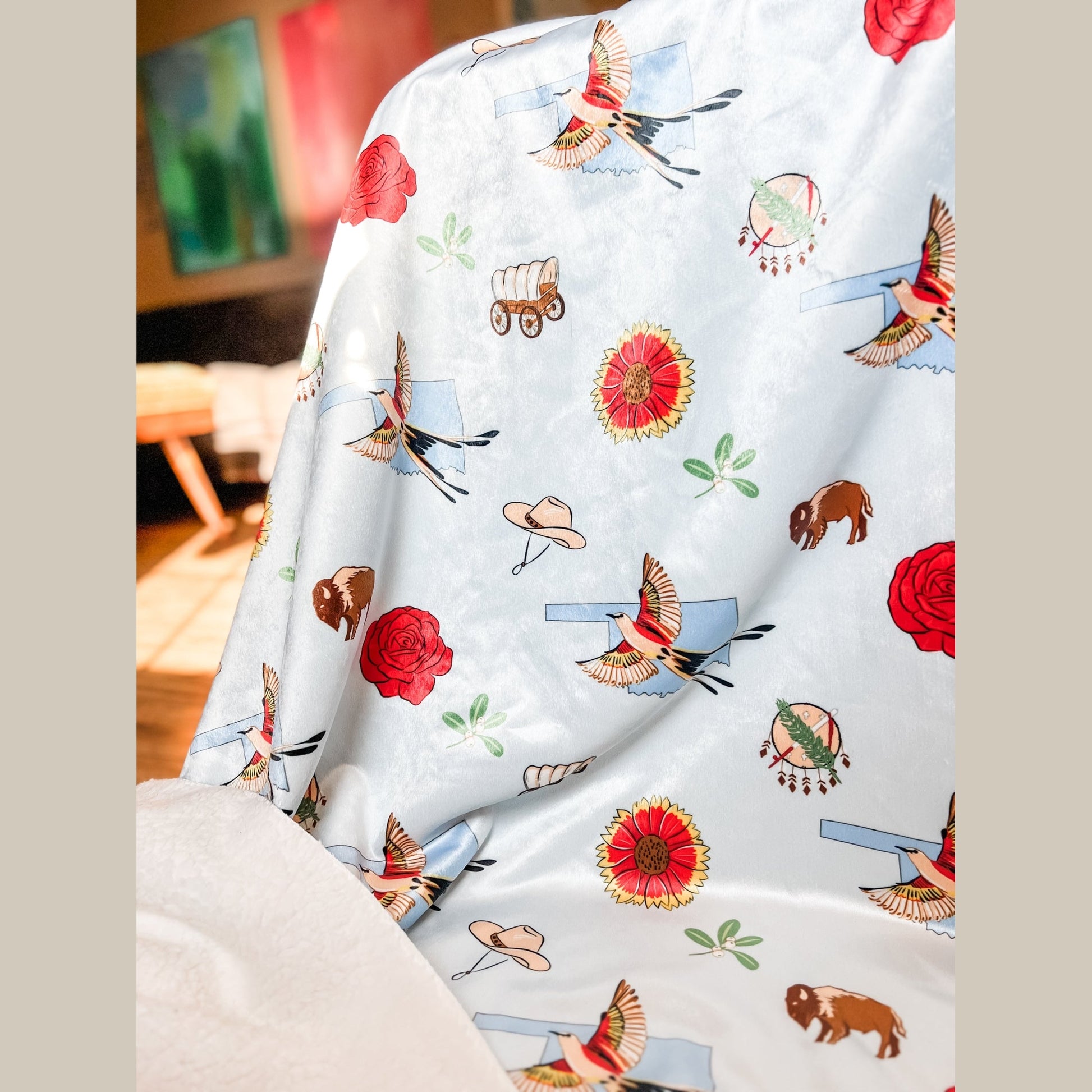 Oklahoma Plush Throw Blanket 60x80 - Little Hometown