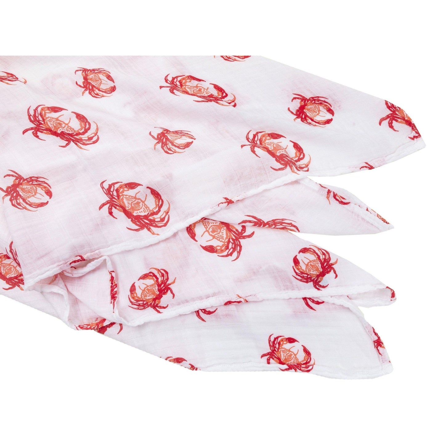 Pink Crab Baby Muslin Swaddle Receiving Blanket Made to Grow with Your Little One