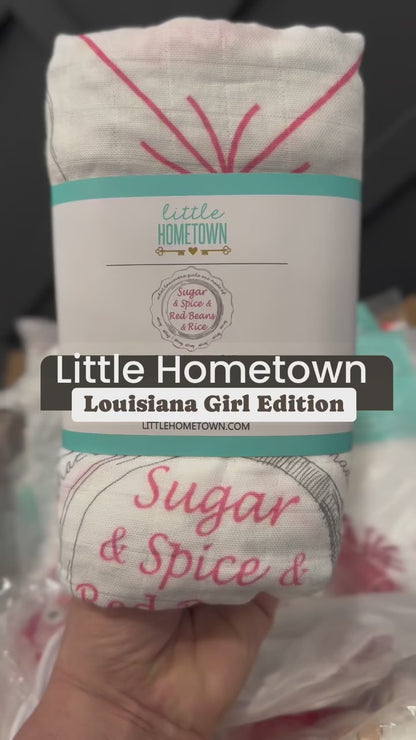 Louisiana Baby Girl Muslin Swaddle Receiving Blanket Soft Bamboo Cotton Blend