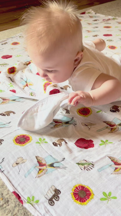 Oklahoma Baby Swaddle Blanket Made to Grow with Your Little One