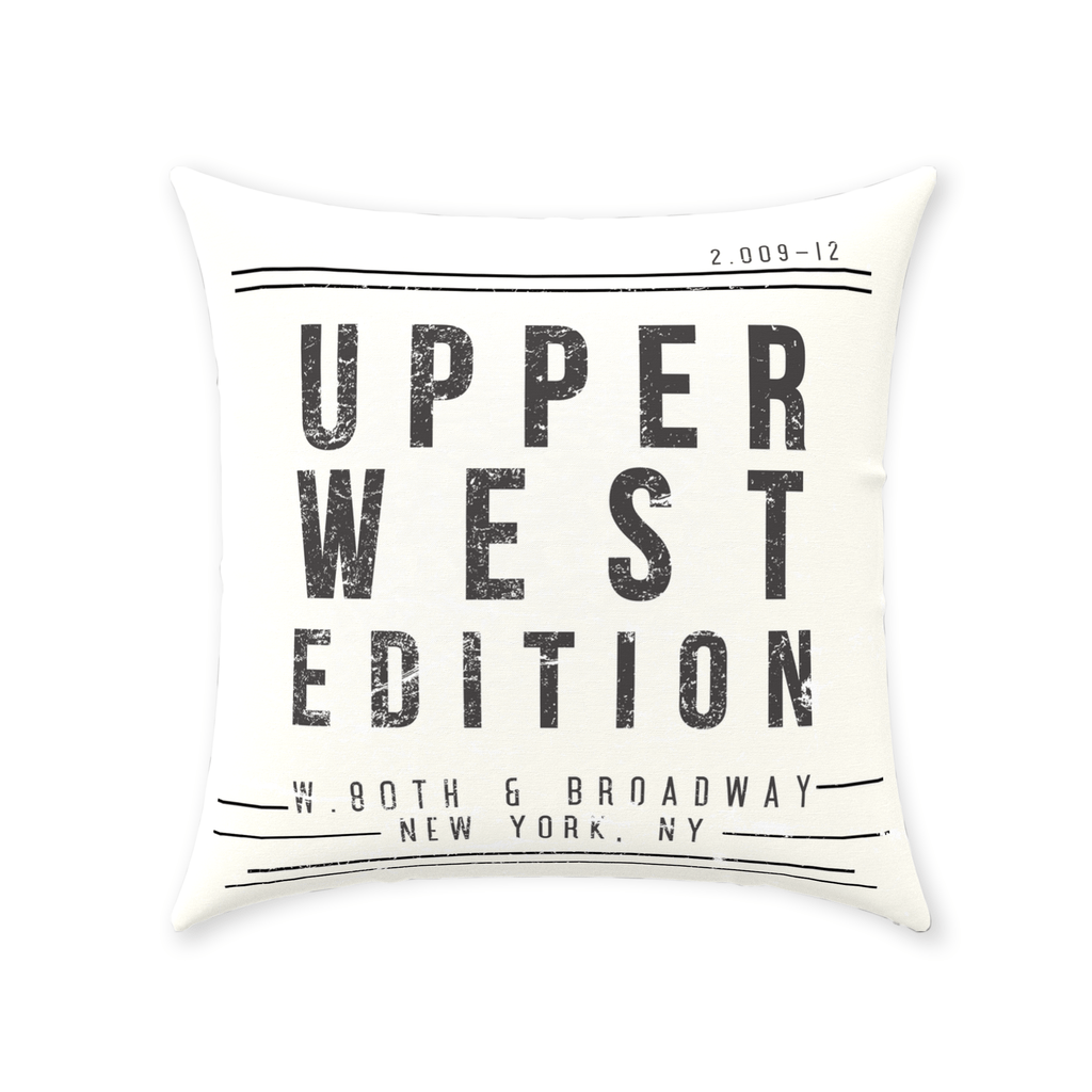 Upper West Side Pillow featuring bold text design and New York theme.