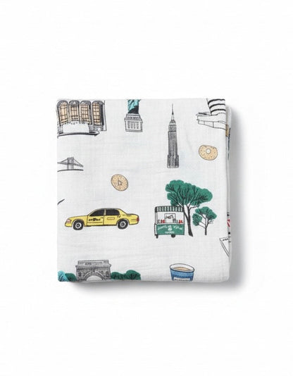 New York City Baby Muslin Swaddle Receiving Blanket Soft Bamboo Cotton Blend