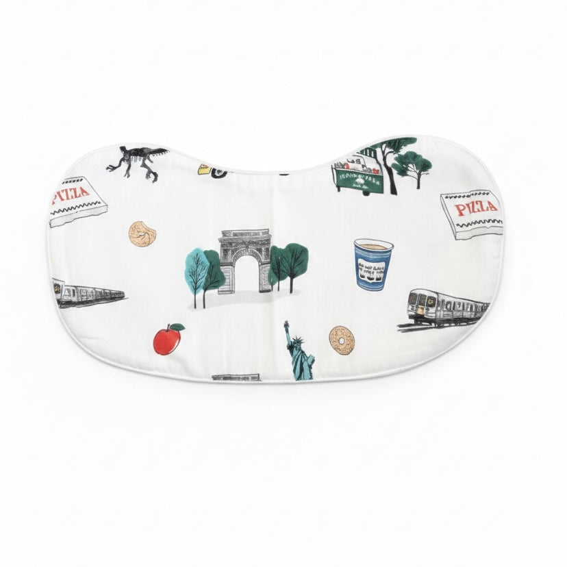 Gift Set: New York City Baby Muslin Swaddle Blanket and Burp Cloth/Bib Combo Extra Large Bamboo Cotton