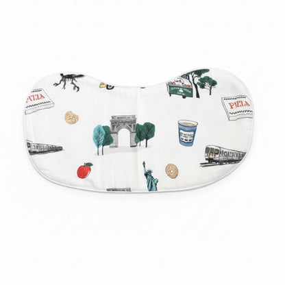 Gift Set: New York City Baby Muslin Swaddle Blanket and Burp Cloth/Bib Combo Extra Large Bamboo Cotton