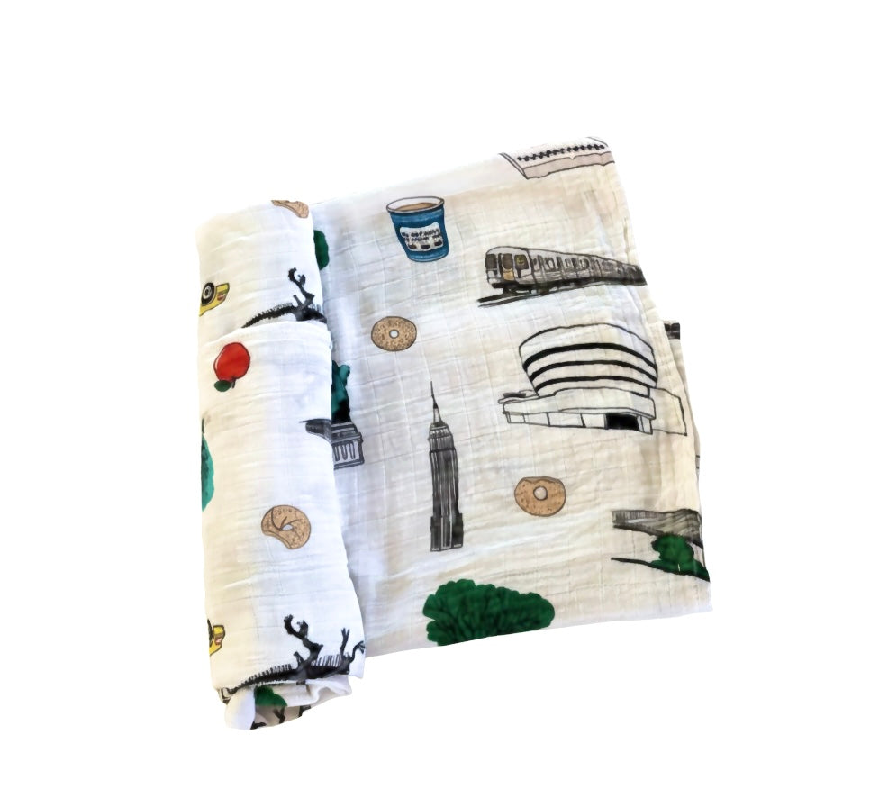 Astoria NYC Baby Gift Bundle Swaddle, Bib, and Onesie