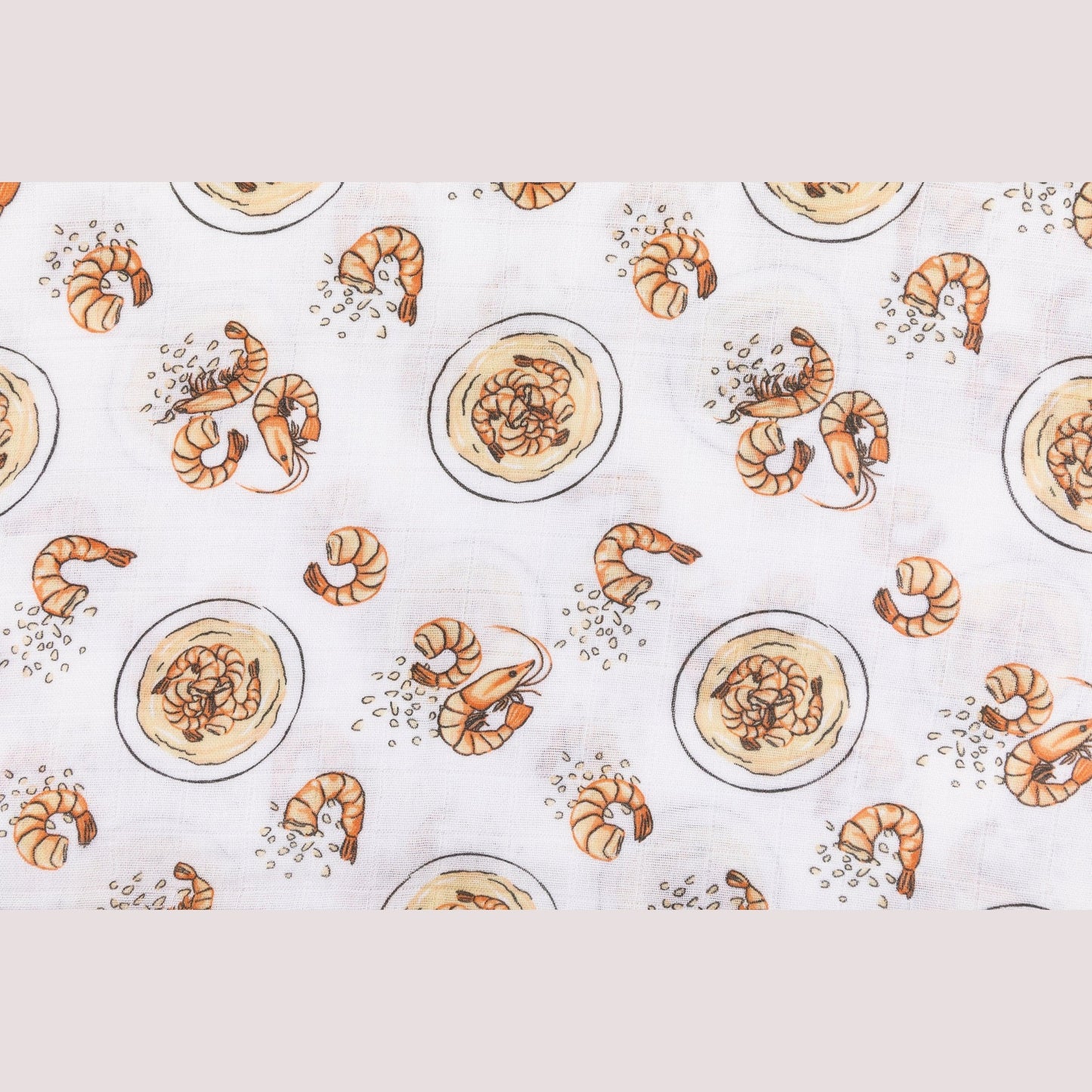 Shrimp and Grits Baby Muslin Swaddle Receiving Blanket Perfect Baby Shower Essential