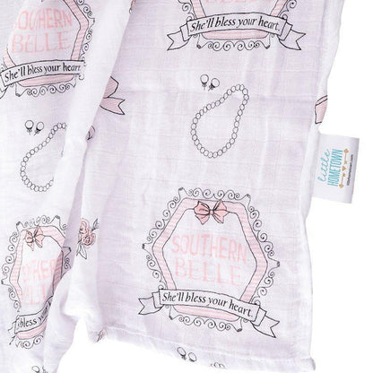 Southern Belle Baby Muslin Swaddle Receiving Blanket Soft Bamboo Cotton Blend