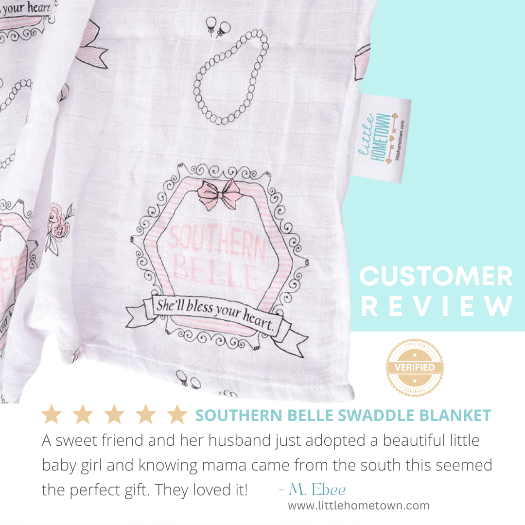 Southern Bell Baby Burp Cloth and Bib 2 in 1  Everyday Feeding Essential