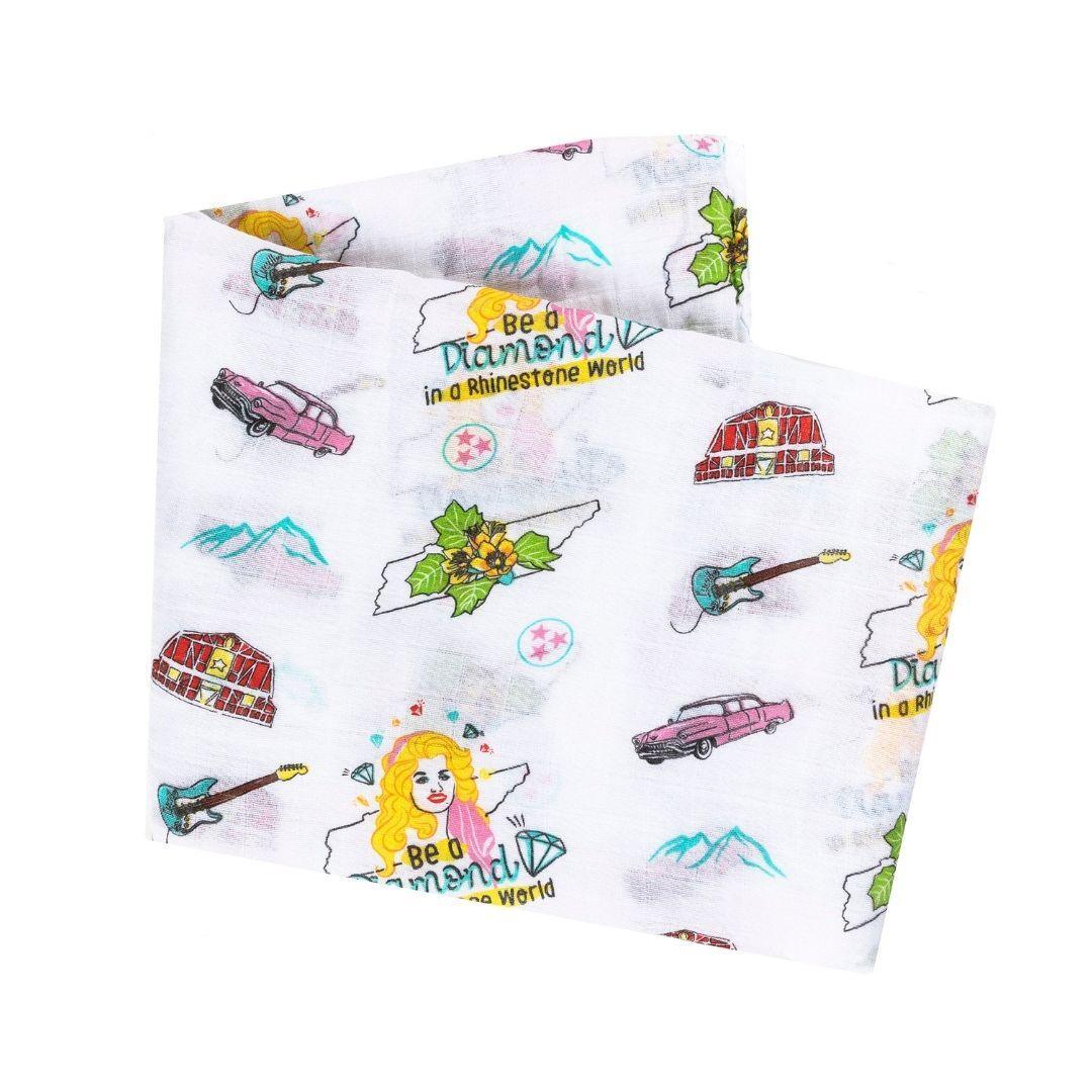 Tennessee Baby Muslin Swaddle Receiving Blanket (Floral) Made to Grow with Your Little One