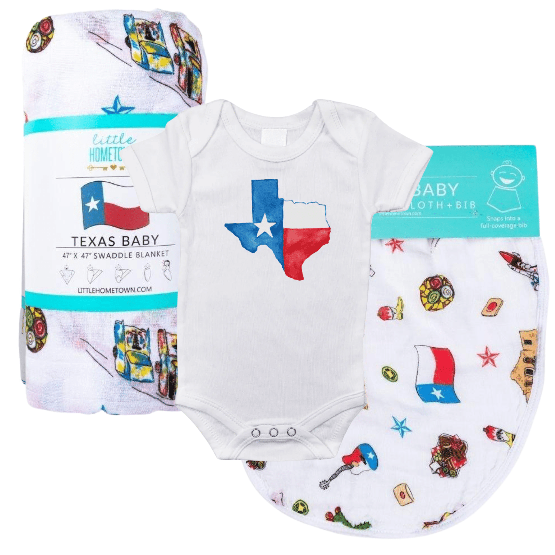 Texas Watercolor Baby Gift Bundle - Little Hometown