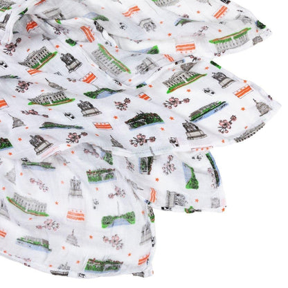 Washington DC Baby Muslin Swaddle Receiving Blanket Made to Grow with Your Little One