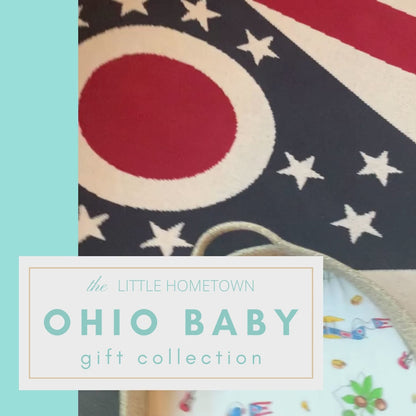 Gift Set: Ohio Baby Muslin Swaddle Receiving Blanket (Floral) and Burp/Bib Combo