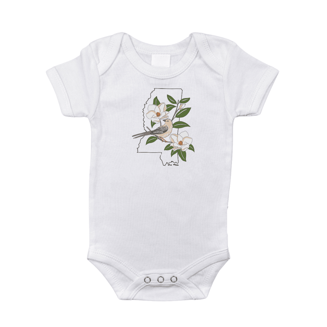 White baby onesie with 