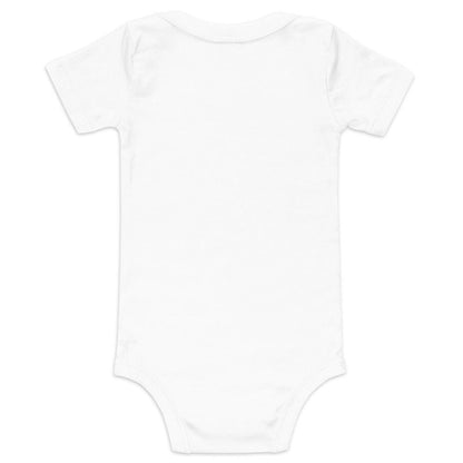 a Little Hometown onesies in white showing only the back with no design, it shows the high quality fabric and full coverage of the item