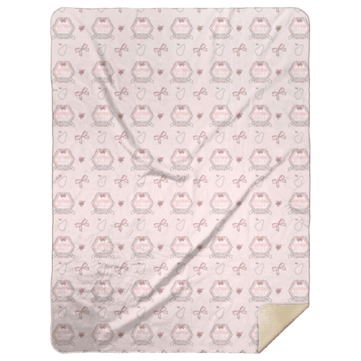 Southern Belle plush throw blanket, 60x80 inches, featuring a charming Southern-themed design in pastel colors.