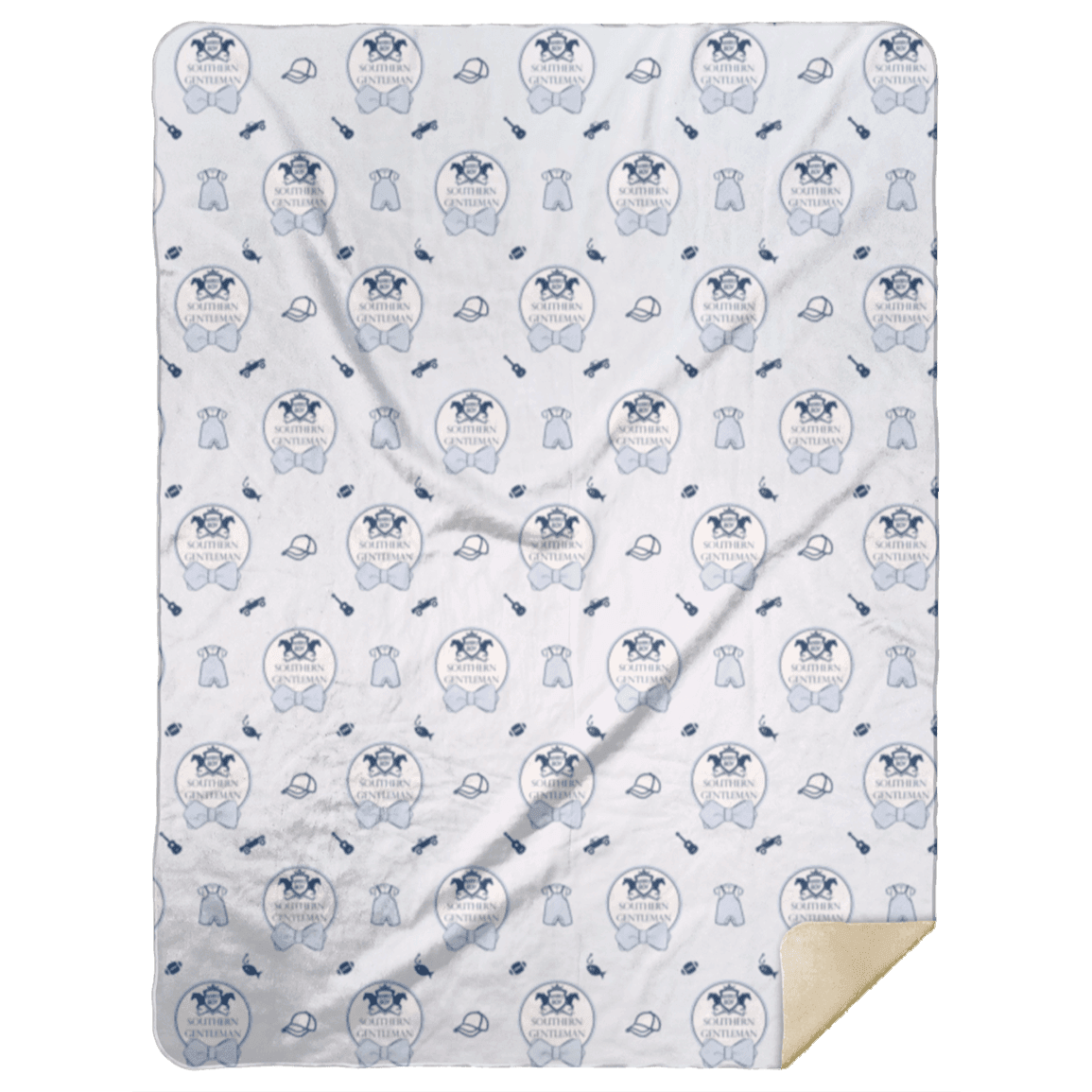 Southern Gentleman plush throw blanket, 60x80 inches, featuring a charming Southern-themed design with text "Southern Gentleman."